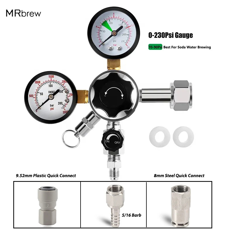 Co2 Regulator Dual Stage - Carregador de co2 de alta pressão