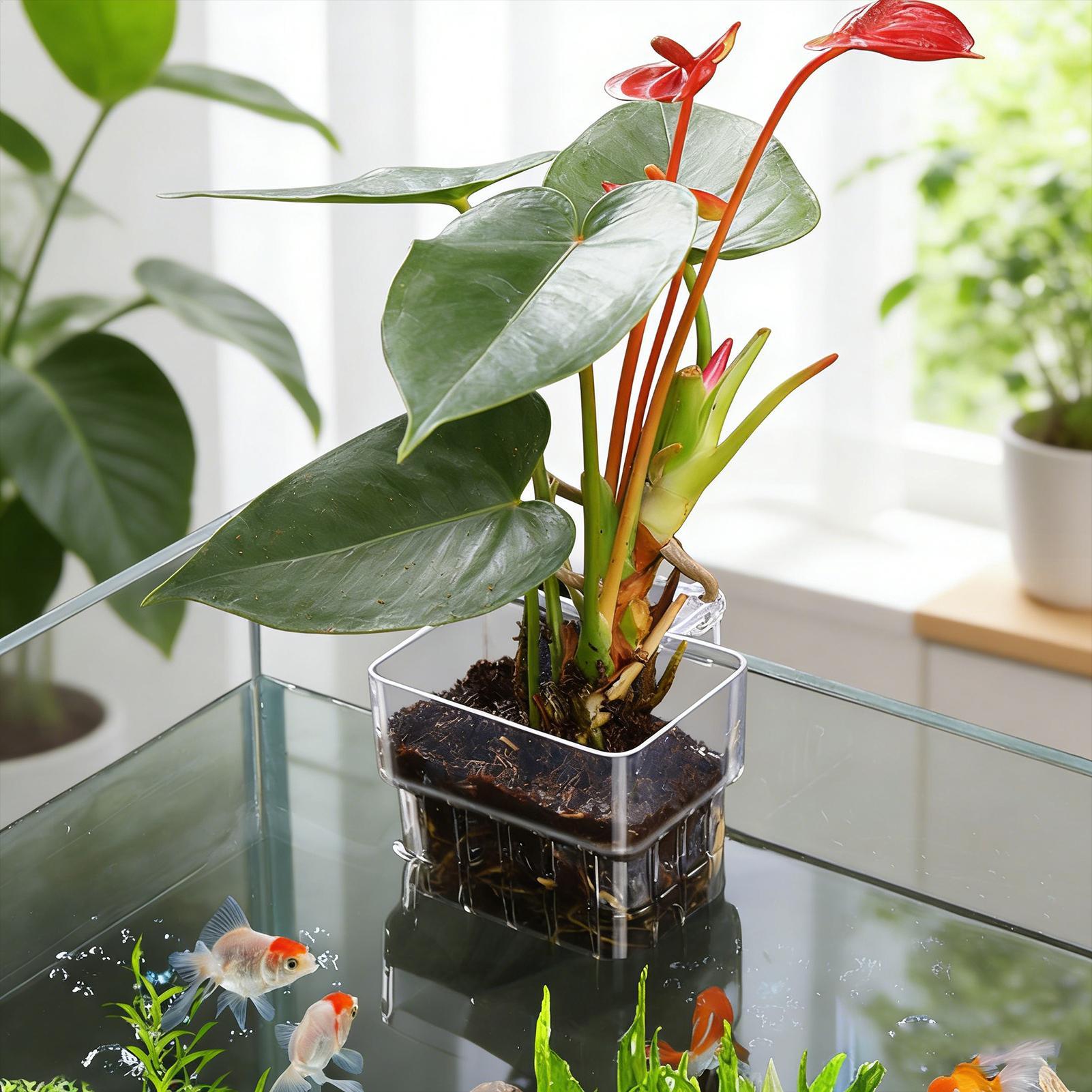 Vaso Transparente Pendurável p - Aquarium Plant Holder avaliação e preço
