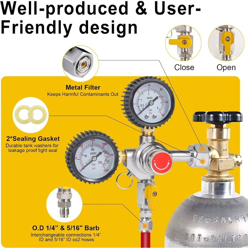 Regulador de Tanque de CO2 de  - Co2 Regulator Dual Stage avaliação e preço