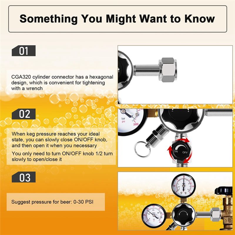 Regulador de barril CGA-320, r - Co2 Regulator Dual Stage avaliação e preço